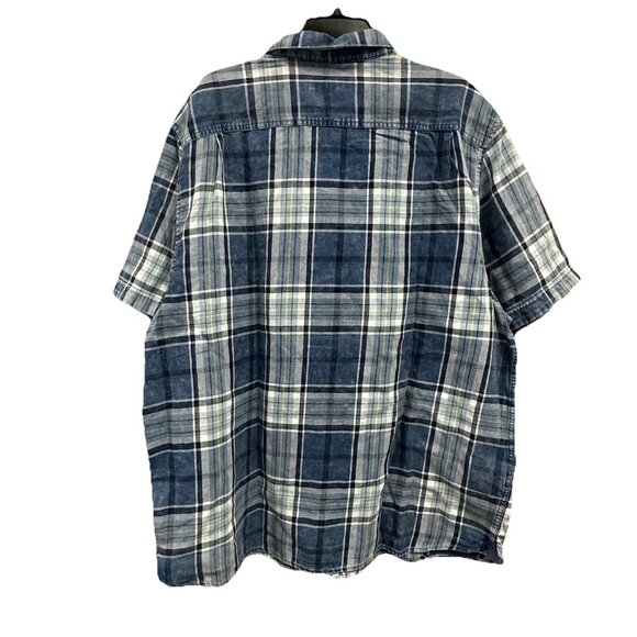 Tommy Bahama Mens XXL Hola Indigo Bering Blue Plaid Short Sleeve Button-Up Shirt - Picture 2 of 12